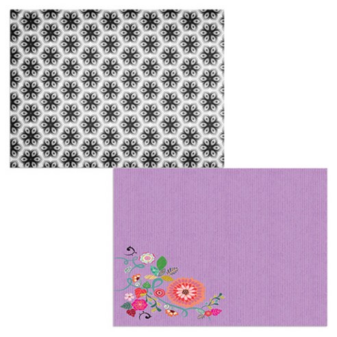 벨라 실리콘 식탁매트 2p 꽃가지1 세트, 꽃가지1, 블랙패턴, 385 x 285 mm, 두께 1mm