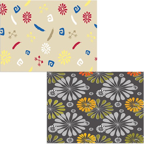 벨라 실리콘 식탁매트 꽃패턴 + 패턴, 1, 385 x 285 mm, 두께 1 mm