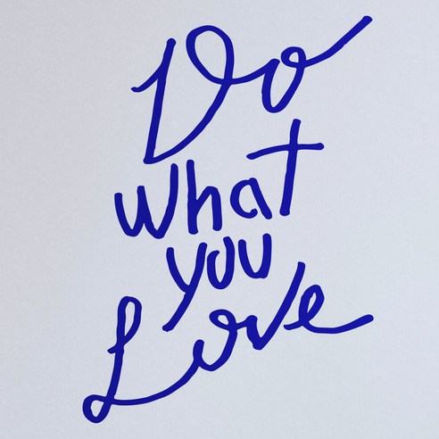 1AM 캘리그라피 인테리어 포인트 스티커 Do what you Love, 파랑