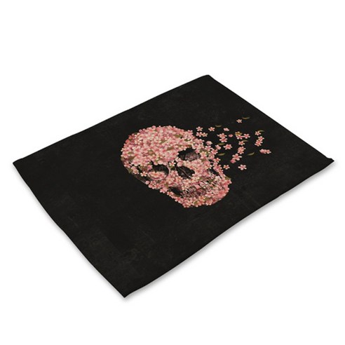 비케이 해골 디자인 식탁매트, 20, 가로 42cm x 세로 32cm