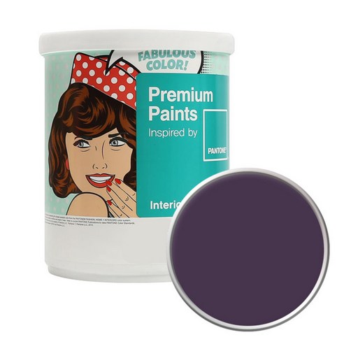 노루페인트 팬톤 내부용 실내벽면 무광 페인트 1L, 19-3217 Shadow Purple