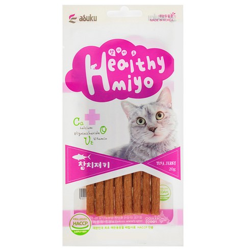 아스크 헬시묘 고양이 간식 져키 20g, 참치, 20개
