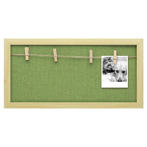 보노키 2 in 4 포토 인테리어 액자 B형 + 나무집게 9p, GREEN WOOD PATTERN