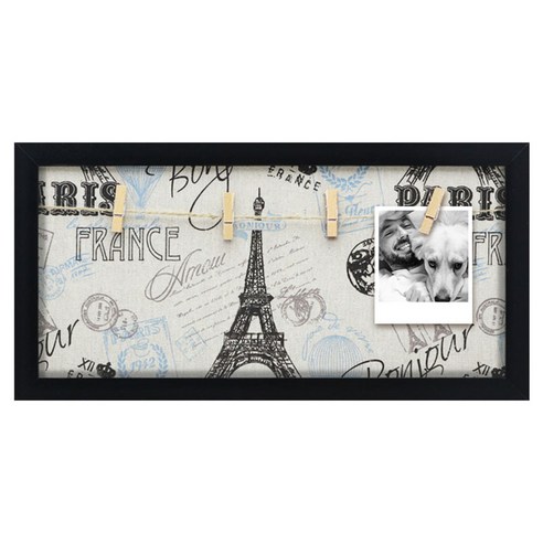 보노키 2 in 4 포토 인테리어 액자 B형 + 나무집게 9p, PARIS BLACK