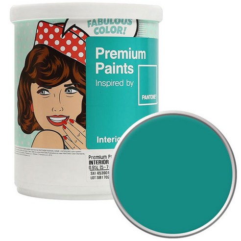 노루페인트 팬톤 내부용 무광 실내 벽면 페인트 1L, 17-5421 Porcelain Green