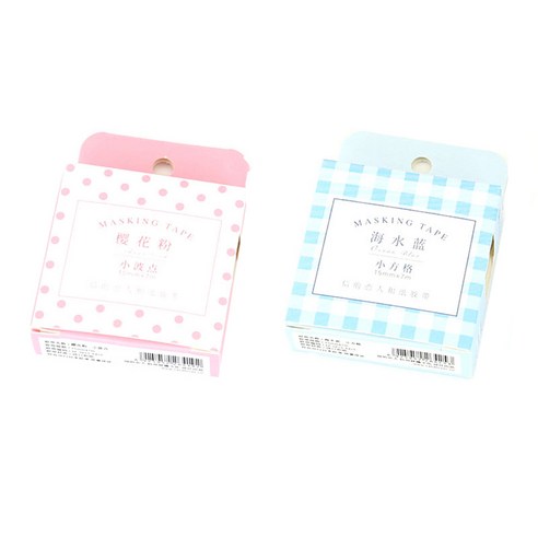 라이프포인트 DIY장식시리즈 15mm 마스킹 테이프 01 핑크도트 세트, 01 핑크도트, 14 블루체크, 1세트