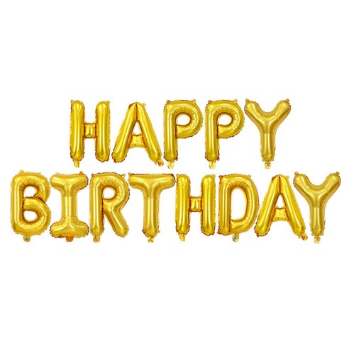 필립로지스틱 HAPPY BIRTHDAY 생일파티 풍선, 골드, 1세트
