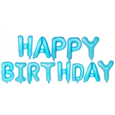 필립로지스틱 HAPPY BIRTHDAY 생일파티 풍선, 스카이, 1세트