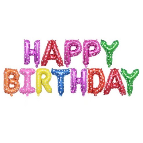필립로지스틱 HAPPY BIRTHDAY 생일파티 풍선, 레인보우, 1세트