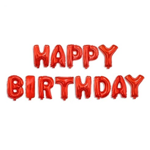 필립로지스틱 HAPPY BIRTHDAY 생일파티 풍선, 레드, 1세트
