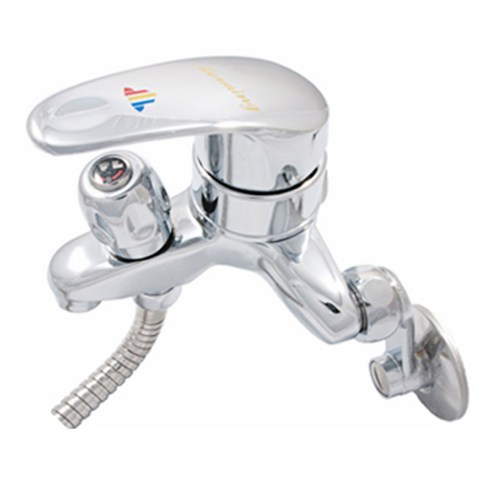 세면대수전 우리수도 이젠 벽붙이 한개레버식 온냉수혼합 샤워 수도꼭지, 1개 Best Top3