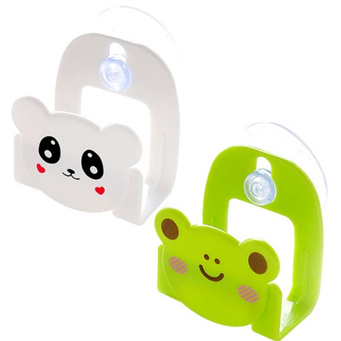 귀요미 흡착 간편걸이, 화이트 + 그린, 2개