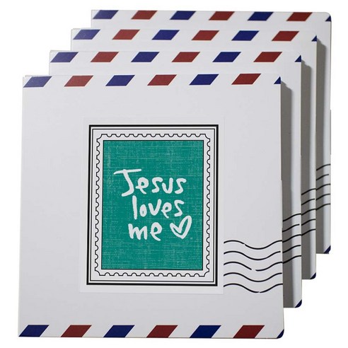 1AM 포스트 프리미엄 블렌딩 러블리 초코렛 차세트, 캘리그라피 우표스티커 Jesus loves me + 편지지 패키지 + 봉합 스티커 + 프리미엄 블렌딩 티백 2.5g, 4세트