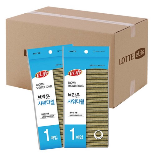 롯데이라이프 브라운 샤워타월, 혼합 색상, 80개