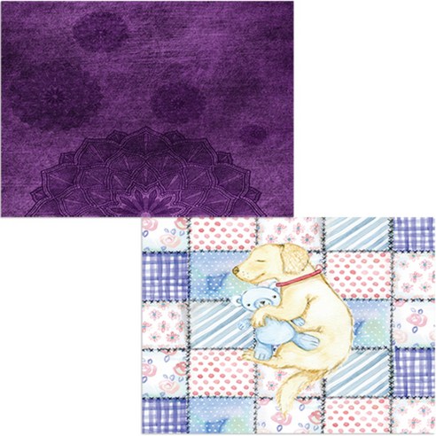 벨라 실리콘 식탁매트 2p 낮잠 세트, 낮잠, 보라, 385 x 285 mm, 두께 1mm