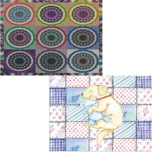 벨라 실리콘 식탁매트 2p 낮잠 세트, 낮잠, 동그라미패턴, 385 x 285 mm, 두께 1mm