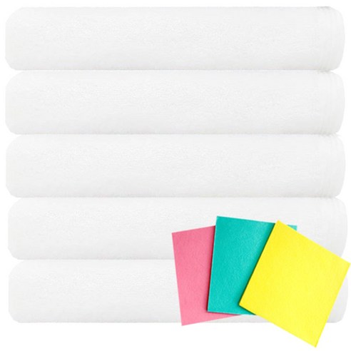 송월타월 헤비무지 수건 190g x 5p + 독일행주 3p 랜덤 발송, 아이보리, 1세트