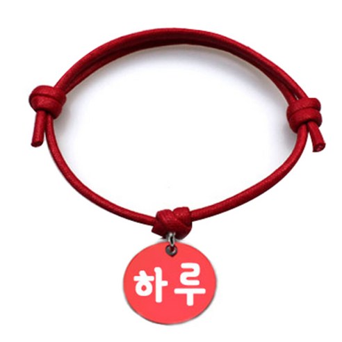 펫츠룩 굿모닝 레드 반려동물 목걸이 S + 알미늄원형 팬던트 M, 레드(하루), 1개