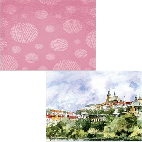 벨라 실리콘 식탁매트 도시풍경1 세트, 도시풍경1, 털실패턴2, 385 x 285 mm