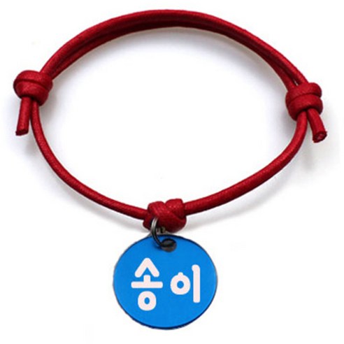 펫츠룩 굿모닝 레드 반려동물 목걸이 S + 알미늄 원형 팬던트 M, 블루(송이), 1개