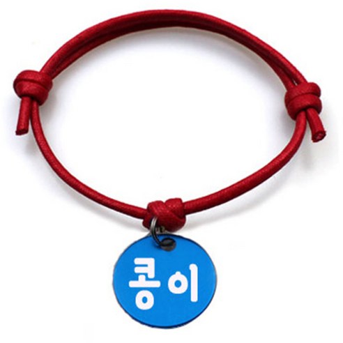펫츠룩 굿모닝 레드 반려동물 목걸이 S + 알미늄 원형 팬던트 M, 블루(콩이), 1개