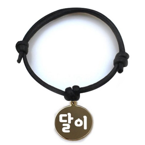 펫츠룩 굿모닝 블랙 반려동물 목걸이 S + 메탈원형 팬턴트 M, 골드(달이), 1개