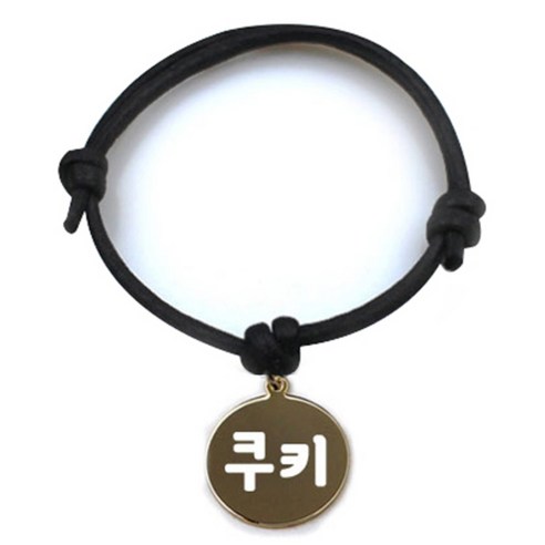 펫츠룩 굿모닝 블랙 반려동물 목걸이 S + 메탈원형 팬턴트 M, 골드(쿠키), 1개