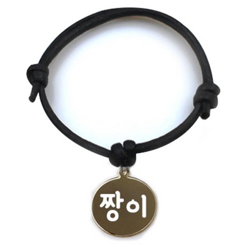 펫츠룩 굿모닝 블랙 반려동물 목걸이 S + 메탈원형 팬턴트 M, 골드(짱이), 1개