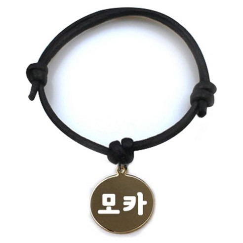 펫츠룩 굿모닝 블랙 반려동물 목걸이 S + 메탈원형 팬턴트 M, 골드(모카), 1개
