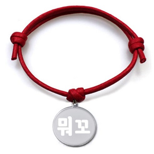 펫츠룩 굿모닝 레드 반려동물 목걸이 M + 메탈원형 팬던트 M, 실버(뭐꼬), 1개