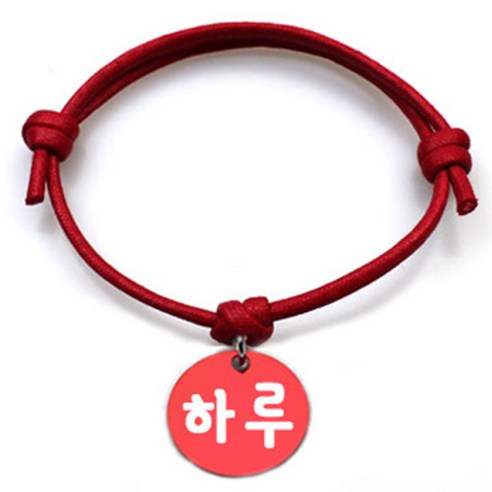 펫츠룩 굿모닝 레드 반려동물 목걸이 M + 알미늄 원형 팬던트 S, 레드(하루), 1개