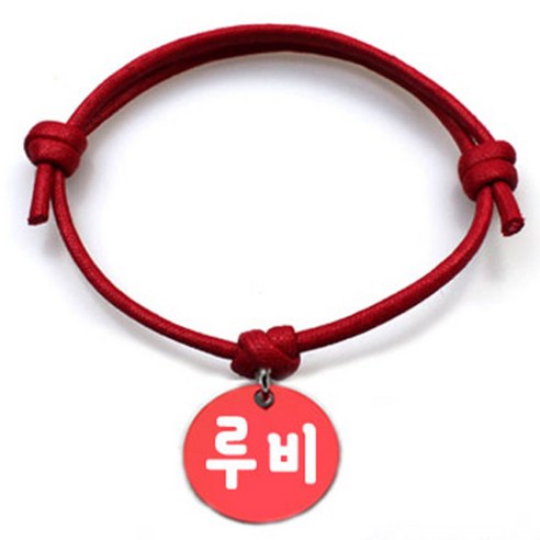 펫츠룩 굿모닝 레드 반려동물 목걸이 M + 알미늄 원형 팬던트 S, 레드(루비), 1개