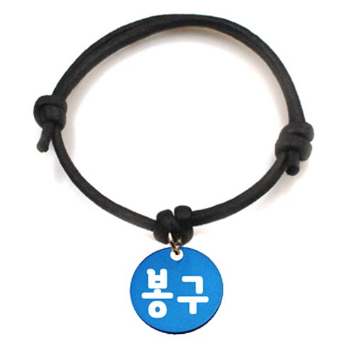 펫츠룩 굿모닝 블랙 반려동물 목걸이 S + 알미늄원형 팬던트 S, 블루(봉구), 1개