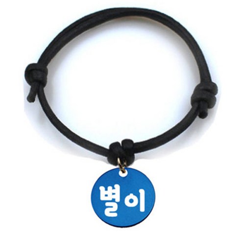 펫츠룩 굿모닝 블랙 반려동물 목걸이 S + 알미늄원형 팬던트 M, 블루(별이), 1개