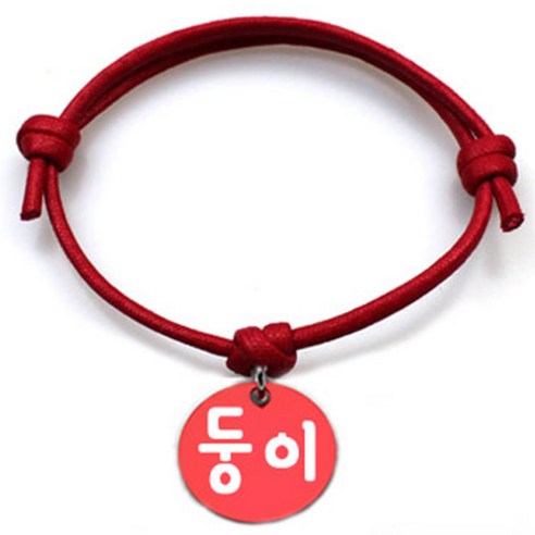 펫츠룩 굿모닝 레드 반려동물 목걸이 M + 알미늄원형 팬던트 M, 레드(둥이), 1개