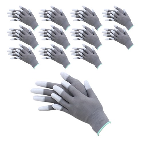 오에이데스크 PU 손끝 코팅 장갑 M, 그레이, 12개