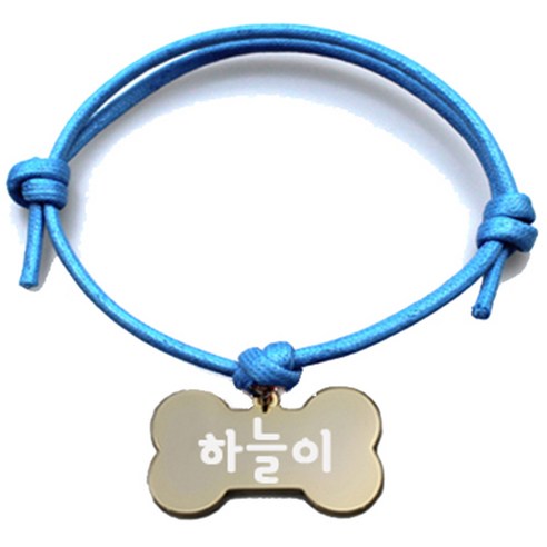 펫츠룩 굿모닝 블루 반려동물 목걸이 M + 메탈뼈다귀 팬던트 M, 골드(하늘이), 1개