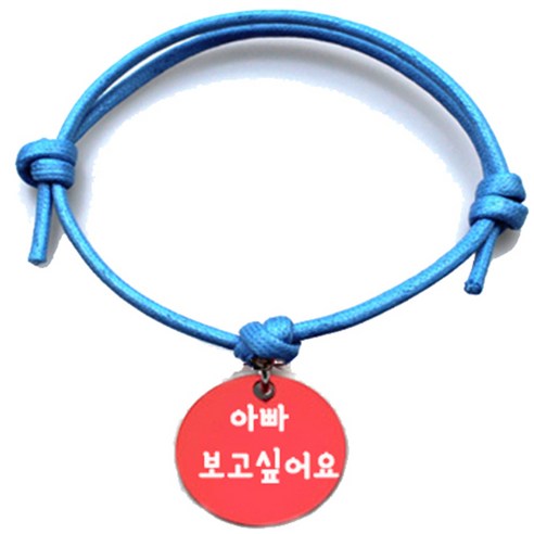 펫츠룩 굿모닝 블루 반려동물 목걸이 M + 원형 팬던트 M, 아빠보고싶어요(레드), 1개