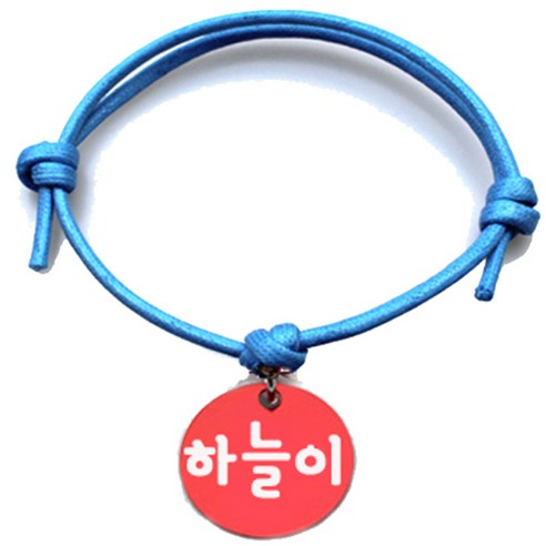 펫츠룩 굿모닝 블루 반려동물 목걸이 M + 원형 팬던트 M, 하늘이(레드), 1개