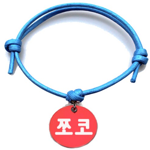 펫츠룩 굿모닝 블루 반려동물 목걸이 M + 알미늄원형 팬던트 S, 레드(쪼코), 1개