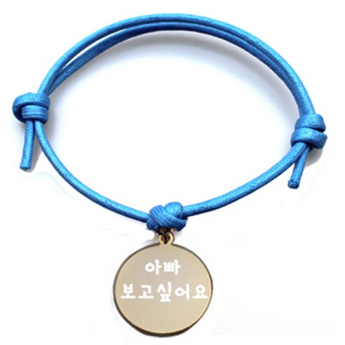 펫츠룩 굿모닝 블루 반려동물 목걸이 M + 메탈원형 팬던트 S, 골드(아빠보고싶어요), 1개