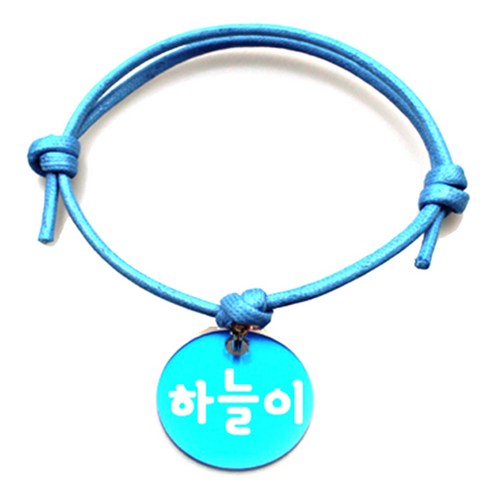 펫츠룩 굿모닝 블루 반려동물 목걸이 M + 알미늄원형 팬던트 M, 블루(하늘이), 1개