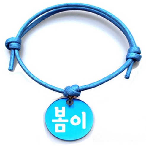 펫츠룩 굿모닝 블루 반려동물 목걸이 M + 알미늄원형 팬던트 S, 블루(봄이), 1개