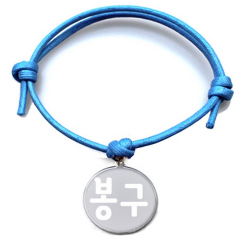 펫츠룩 굿모닝 블루 반려동물 목걸이 M + 메탈원형 팬던트 M, 실버(봉구), 1개