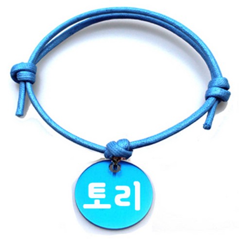 펫츠룩 굿모닝 블루 반려동물 목걸이 M + 알미늄원형 팬던트 S, 블루(토리), 1개