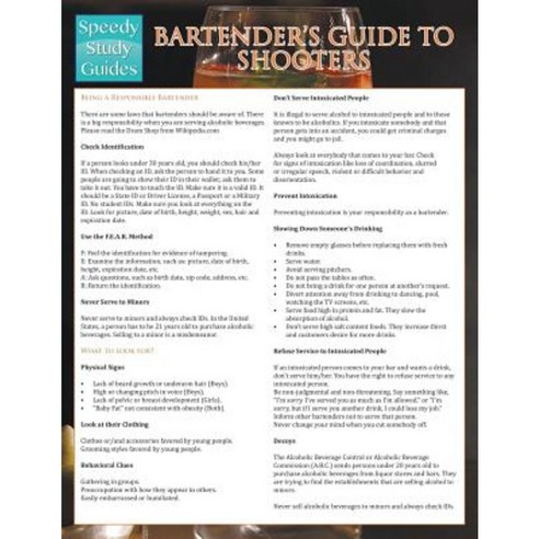 Bartender''s Guide to Shooters (Speedy Study Guides) Paperback, Speedy ...