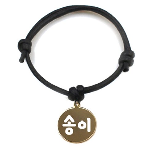 펫츠룩 굿모닝 블랙 반려동물 목걸이 M + 메탈원형 팬던트 S, 골드(송이), 1개
