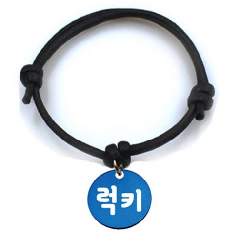 펫츠룩 굿모닝 블랙 반려동물 목걸이 M + 알미늄원형 팬던트 M, 블루(럭키), 1개