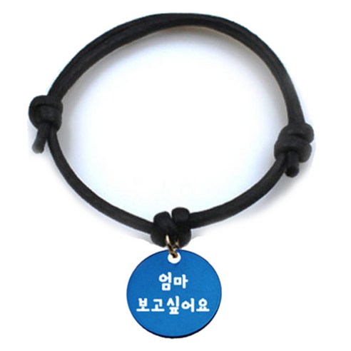 펫츠룩 굿모닝 블랙 반려동물 목걸이 M + 알미늄 원형 팬던트 S, 블루(엄마보고싶어요), 1개