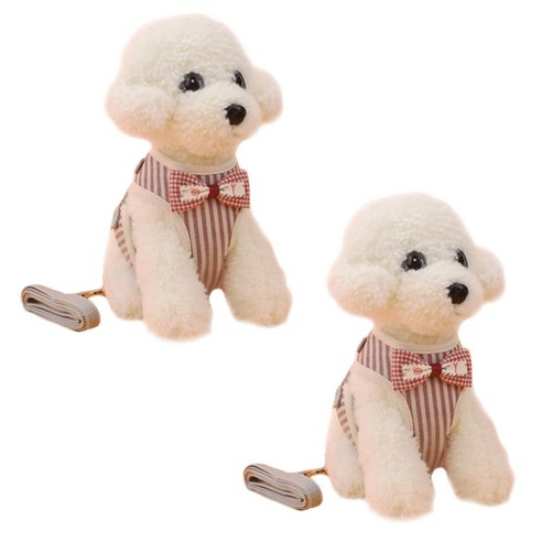 Dr.Mini 고양이 앤 강아지 가슴 스트랩 조끼 2p, 스트라이프 레드